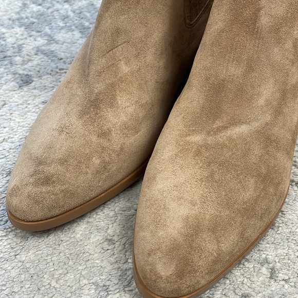 New Rag & Bone Rover Block Heel Chelsea Booties Ankle Boots Suede Tan Sz 35 - Picture 5 of 14